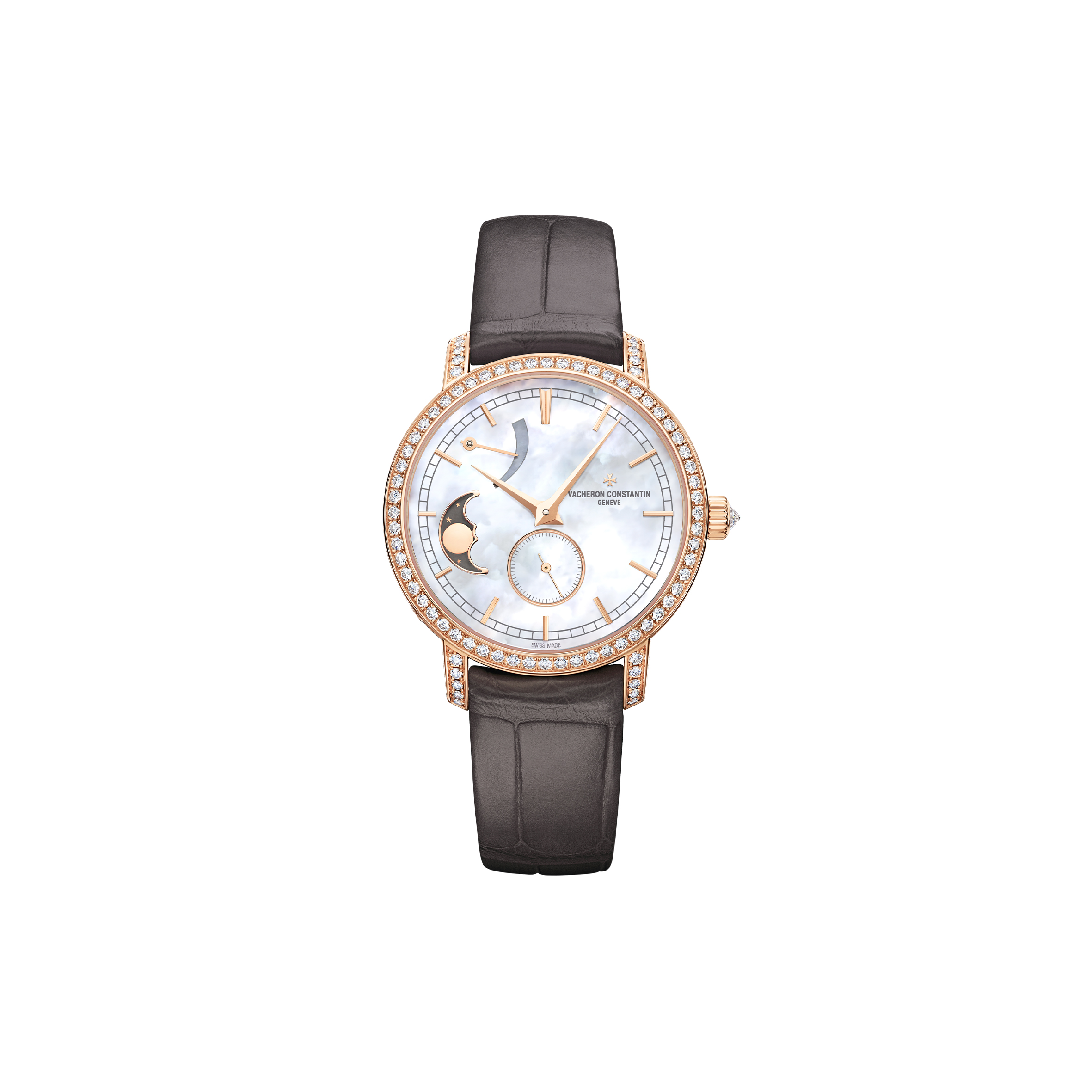 vacheron Co*sta*t*n traditionnelle series moon phases 36mm pink gold watch 83570/000r-9915